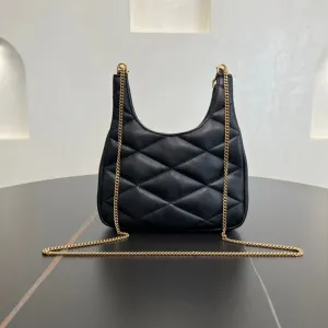 19CM Sade hove Black Sheepskin Underarm Shoulder Bag 793608