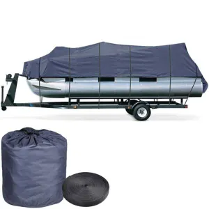21'-24' Waterproof Pontoon Trailerable Boat Cover Blue