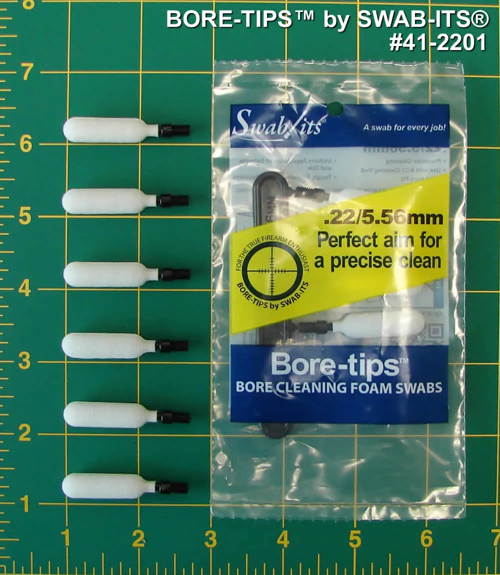 .22cal/.223cal/5.56mm Gun Cleaning Bore-tips® by Swab-its: Barrel Cleaning Swabs: 41-2201