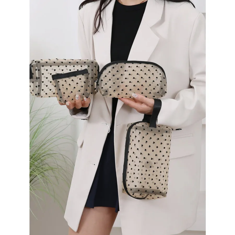 4- Piece Heart Polyester Storage Bag