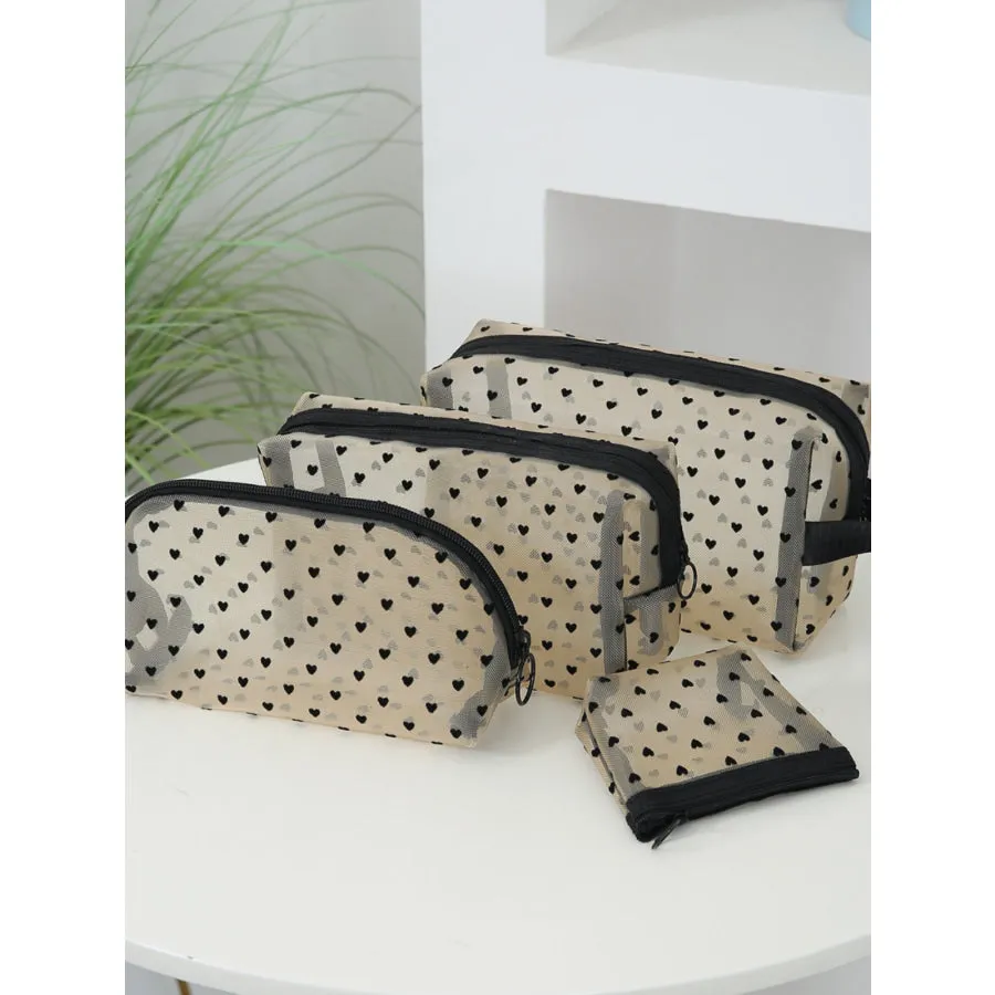 4- Piece Heart Polyester Storage Bag