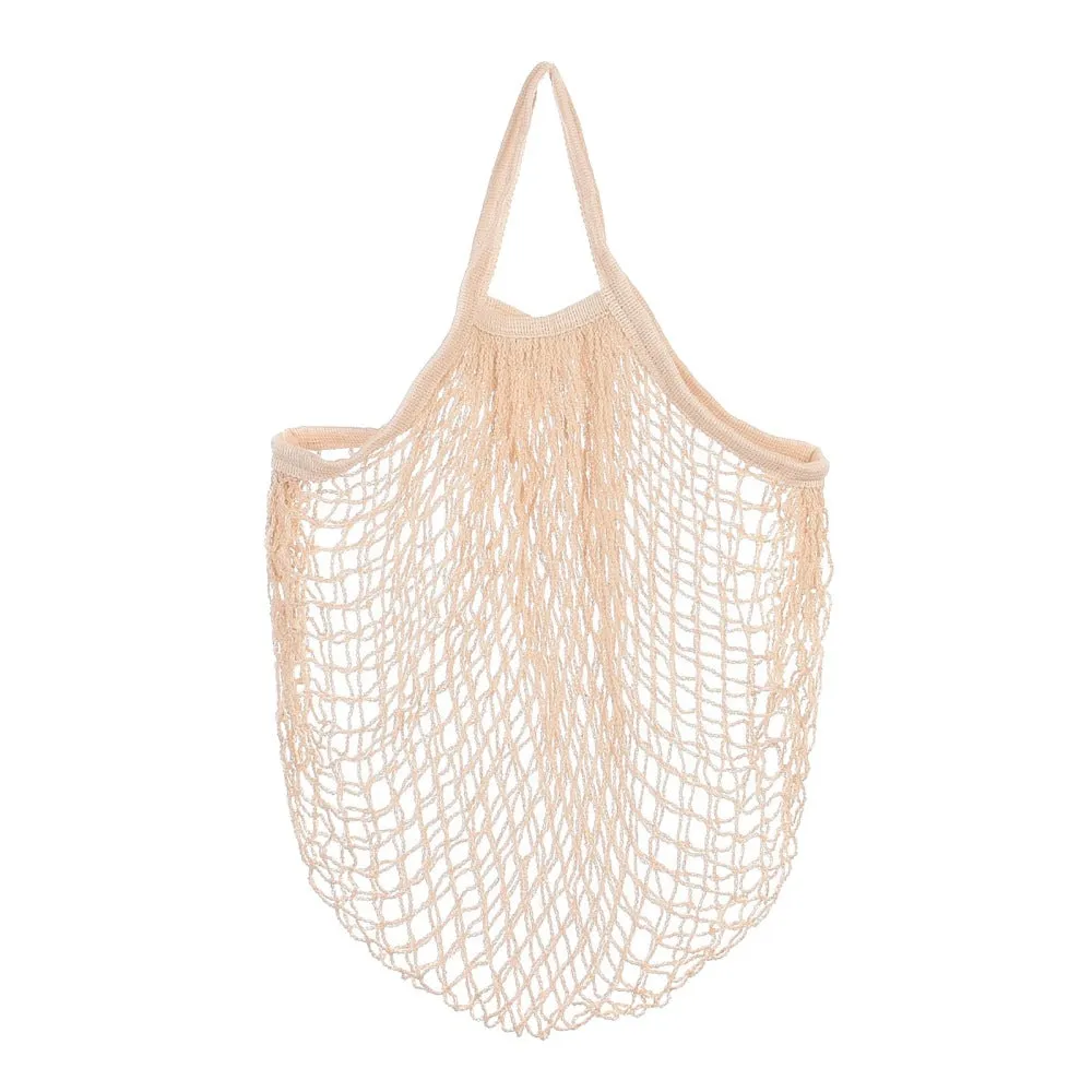 5 pc Portable Cotton Mesh Grocery Bags, Reusable Net Shopping Handbag, Old Lace, 48.05cm, Bag: 38x36x1cm.