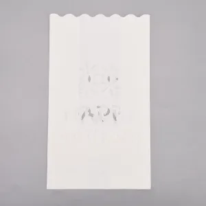50 pc Halloween Luminary Bags, Flame Resistant Candle Bags, Tea Light Holder, for Wedding, Halloween, Birthday, Party, Flower Pattern, White, 26x15x0.1cm, Unfold: 26x15x9cm