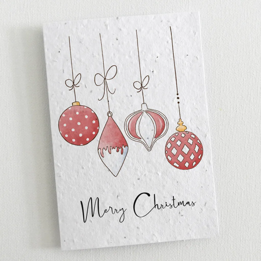 6 Plantable Christmas Cards - Baubles