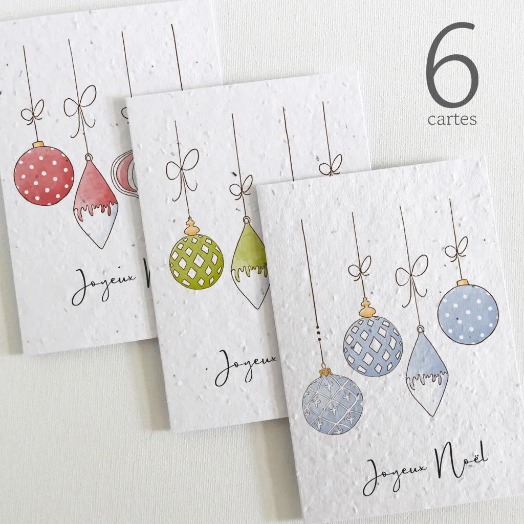6 Plantable Christmas Cards - Baubles