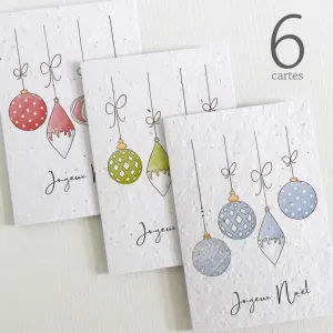 6 Plantable Christmas Cards - Baubles