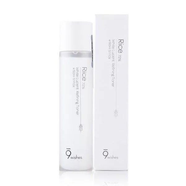 9wishes Rice 72% White Lucent Refining Toner 150ml