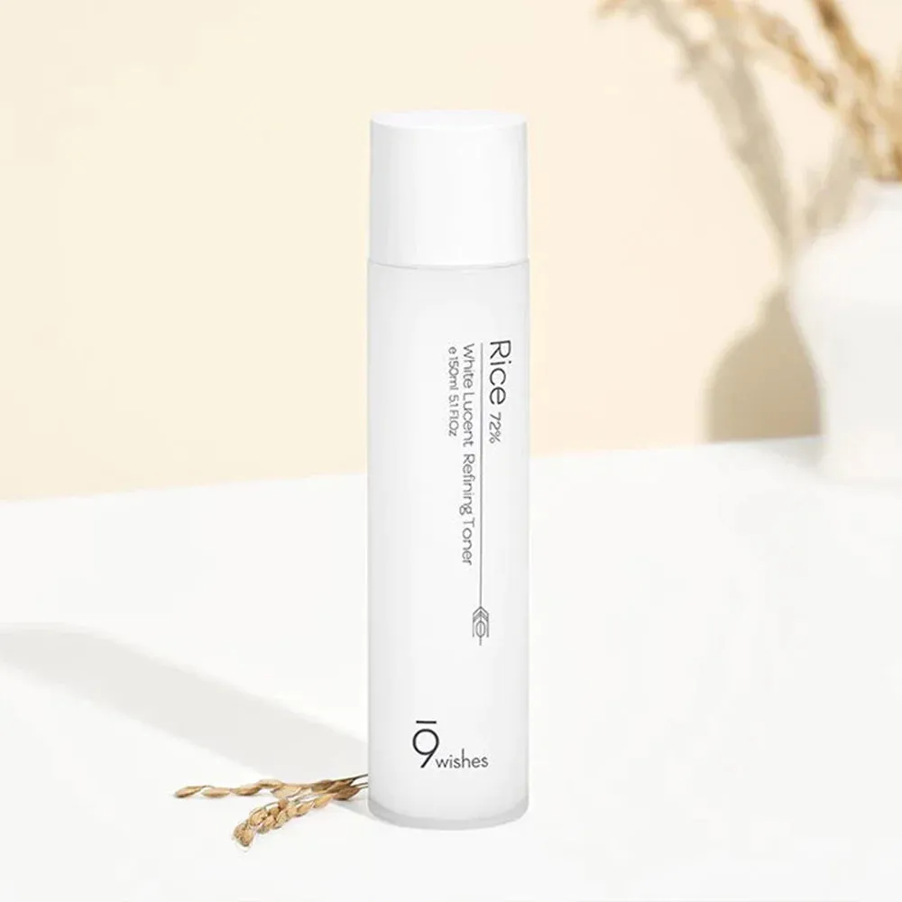 9wishes Rice 72% White Lucent Refining Toner 150ml