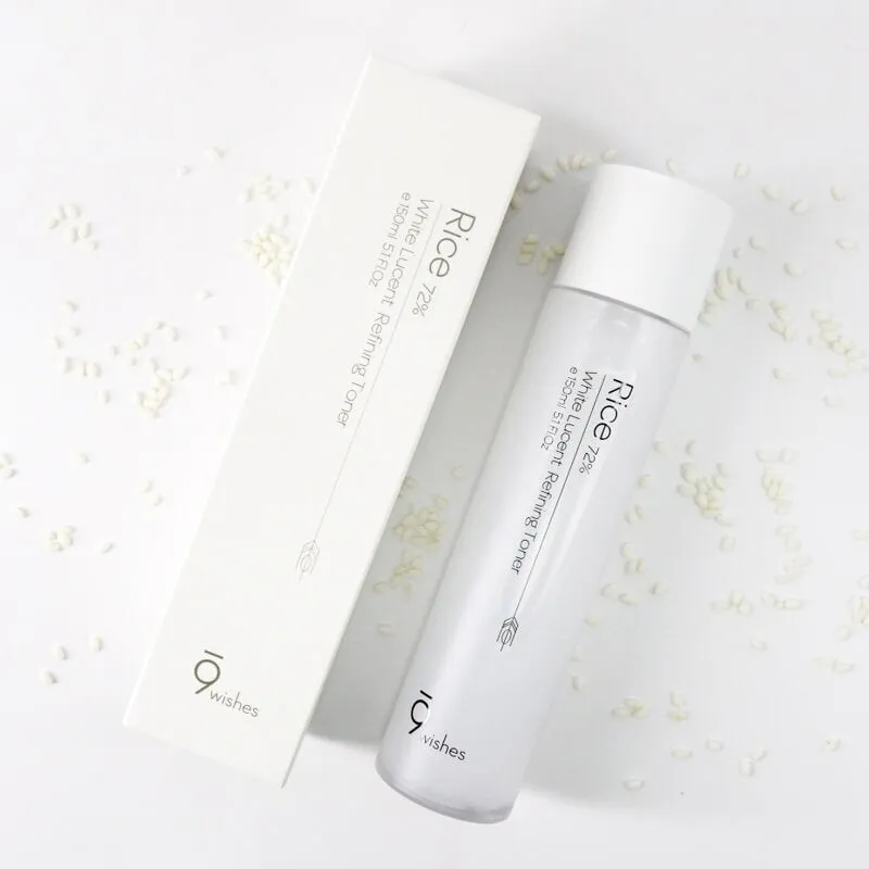 9wishes Rice 72% White Lucent Refining Toner 150ml