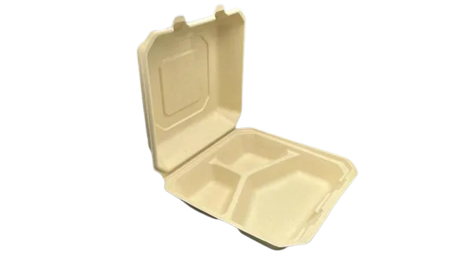 9x9 3-Compartment Fiber Clamshells