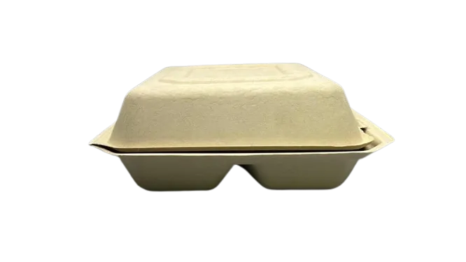 9x9 3-Compartment Fiber Clamshells