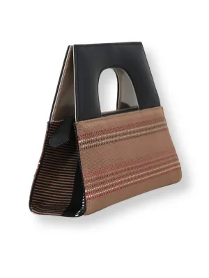 A-Chica Handbag - Taupe & Black Handle 2