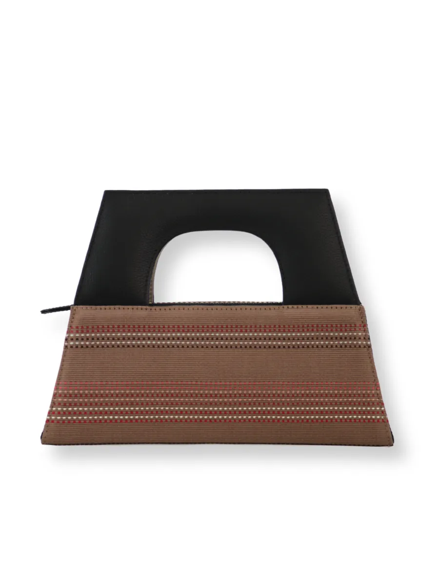 A-Chica Handbag - Taupe & Black Handle 2