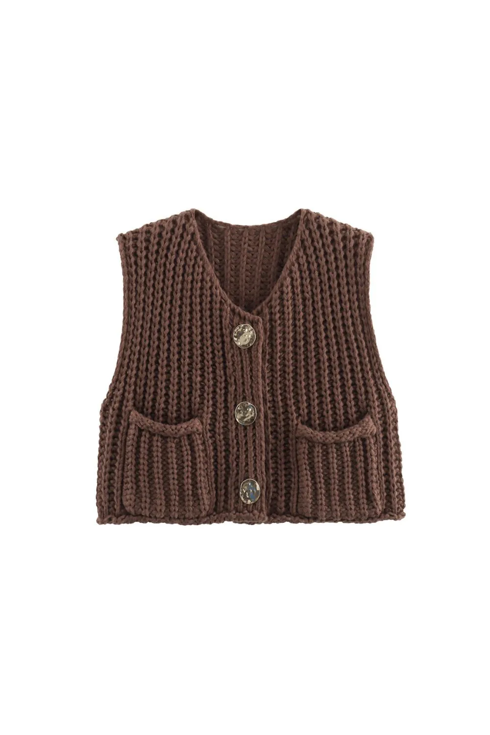'Adelina' Stylish Chunky Ribbed Knit Vest