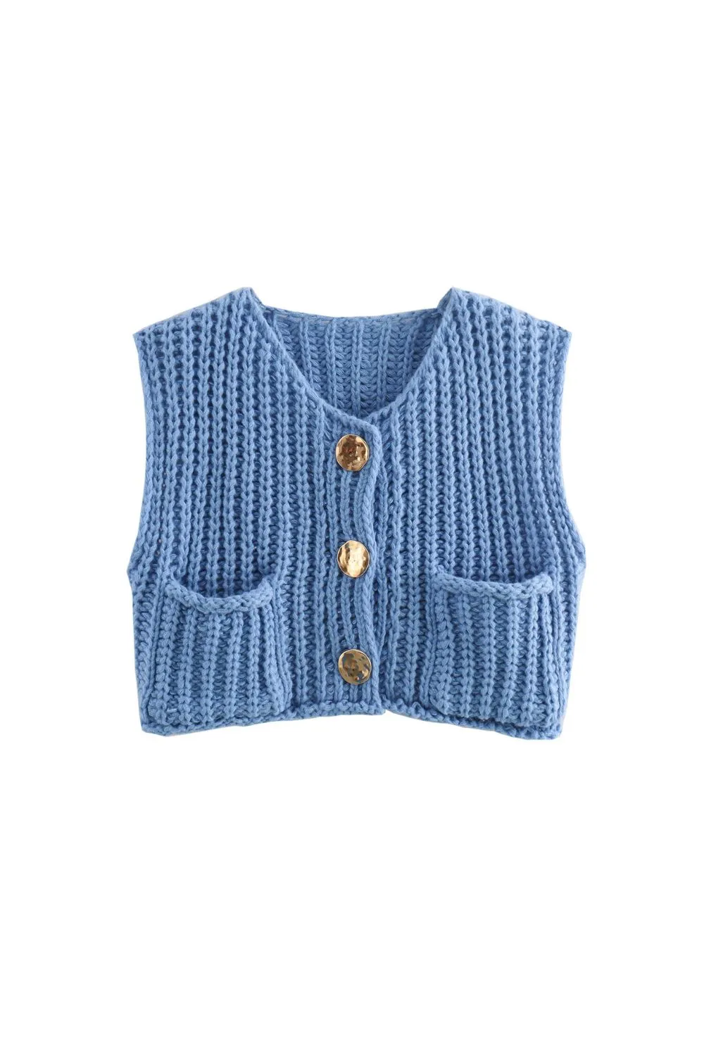 'Adelina' Stylish Chunky Ribbed Knit Vest