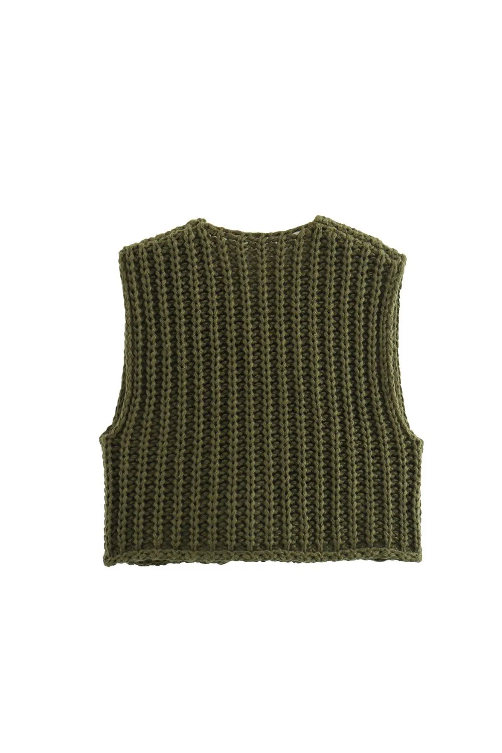 'Adelina' Stylish Chunky Ribbed Knit Vest