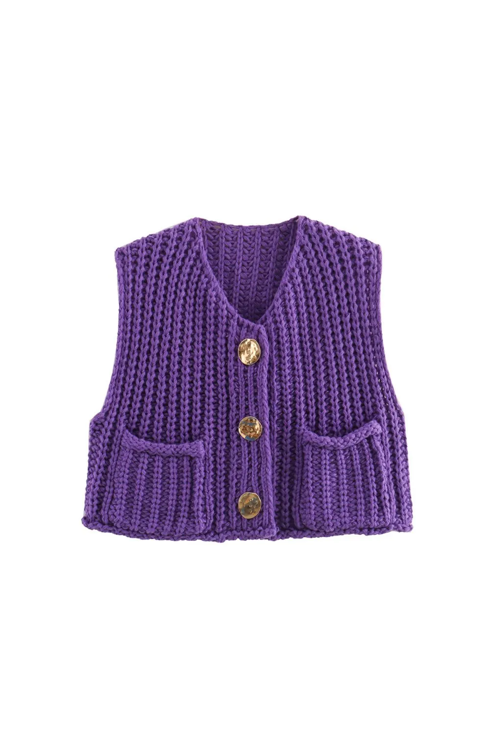 'Adelina' Stylish Chunky Ribbed Knit Vest