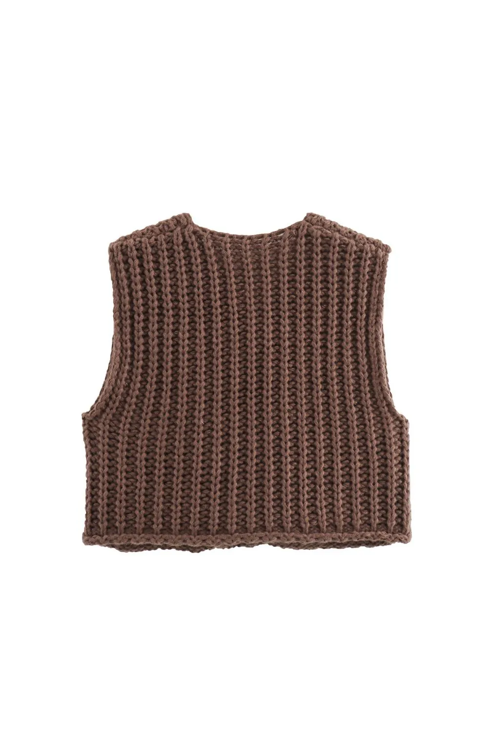 'Adelina' Stylish Chunky Ribbed Knit Vest