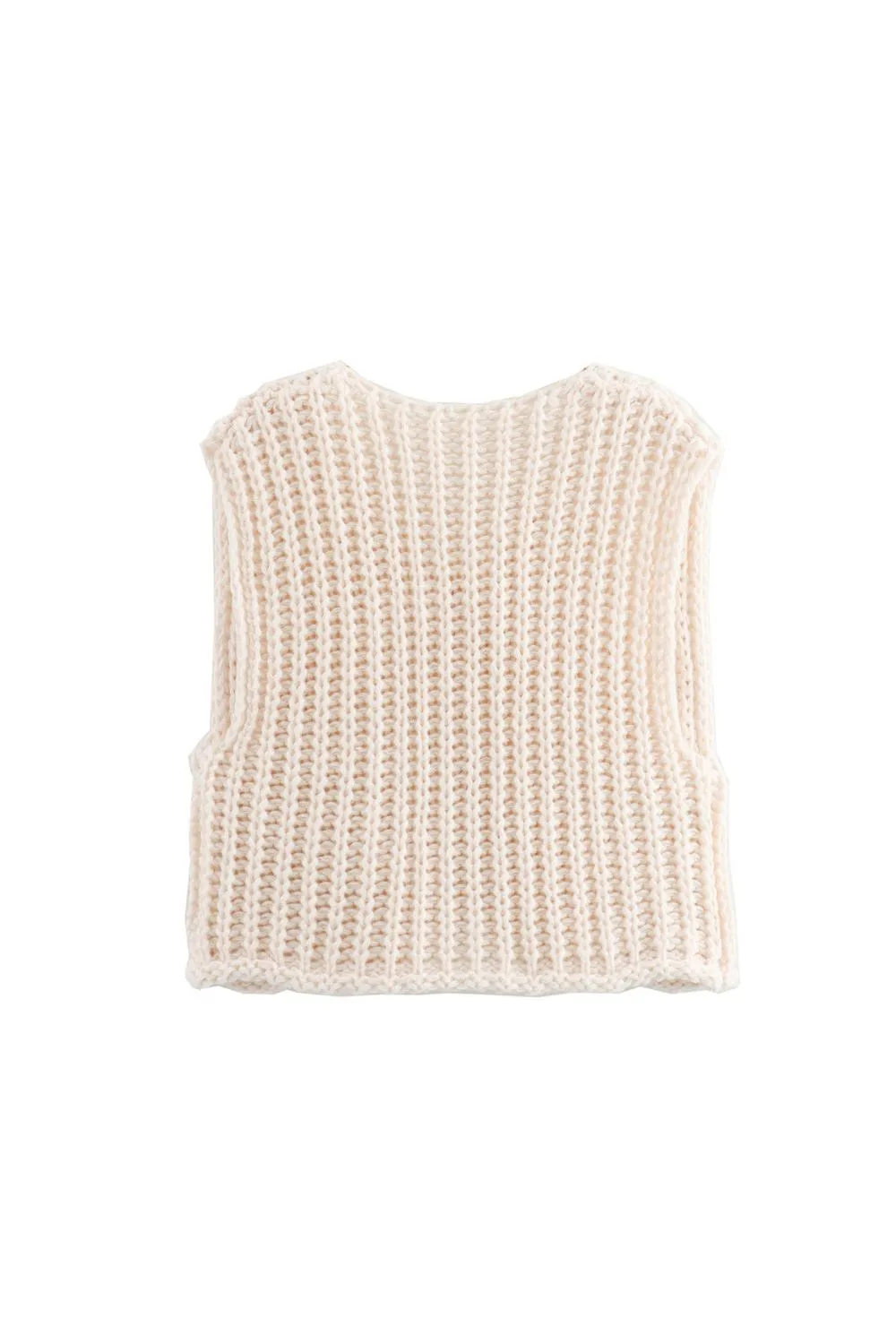 'Adelina' Stylish Chunky Ribbed Knit Vest