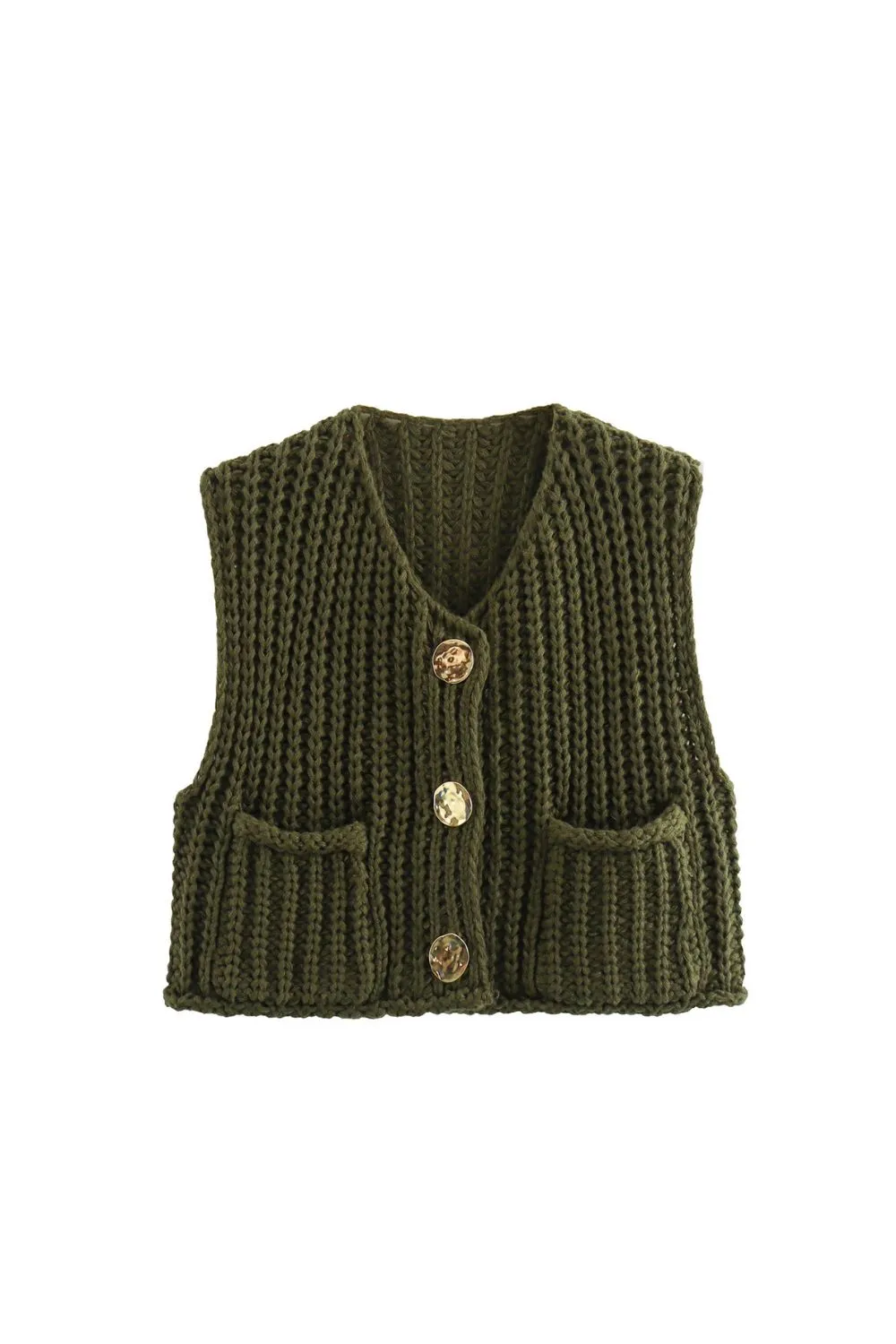 'Adelina' Stylish Chunky Ribbed Knit Vest