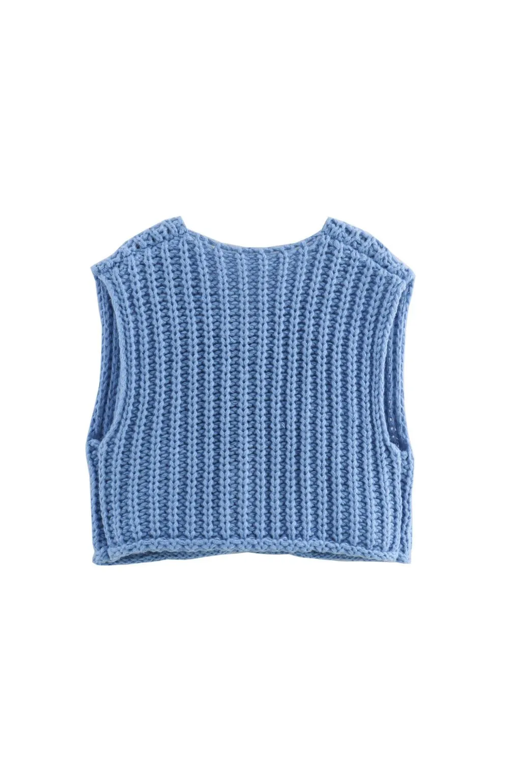 'Adelina' Stylish Chunky Ribbed Knit Vest