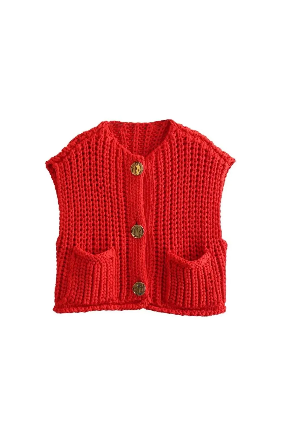 'Adelina' Stylish Chunky Ribbed Knit Vest