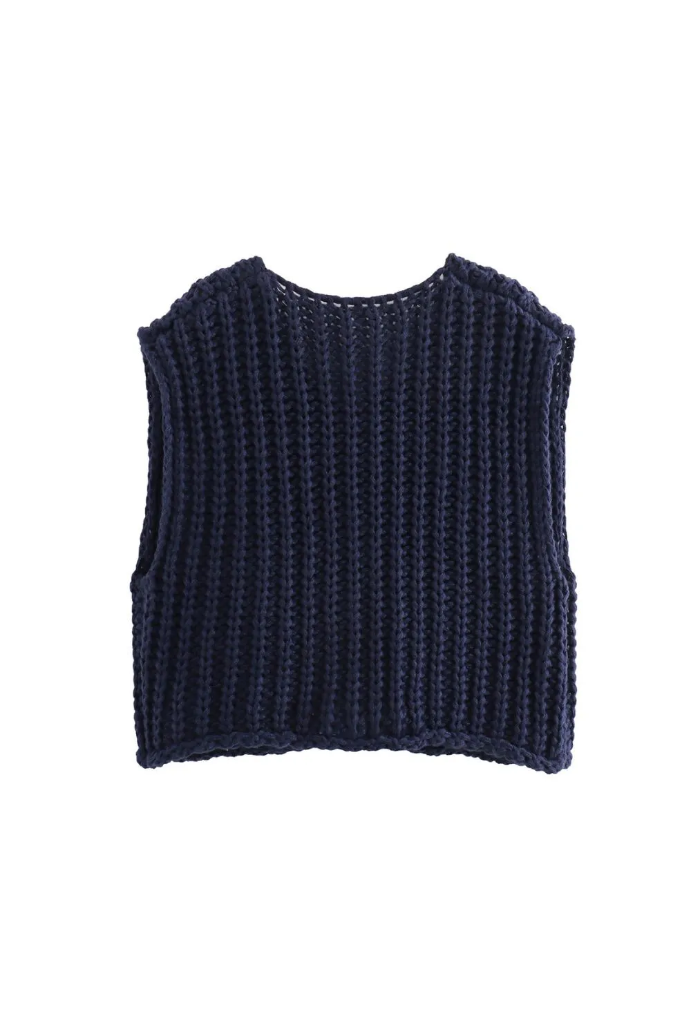'Adelina' Stylish Chunky Ribbed Knit Vest