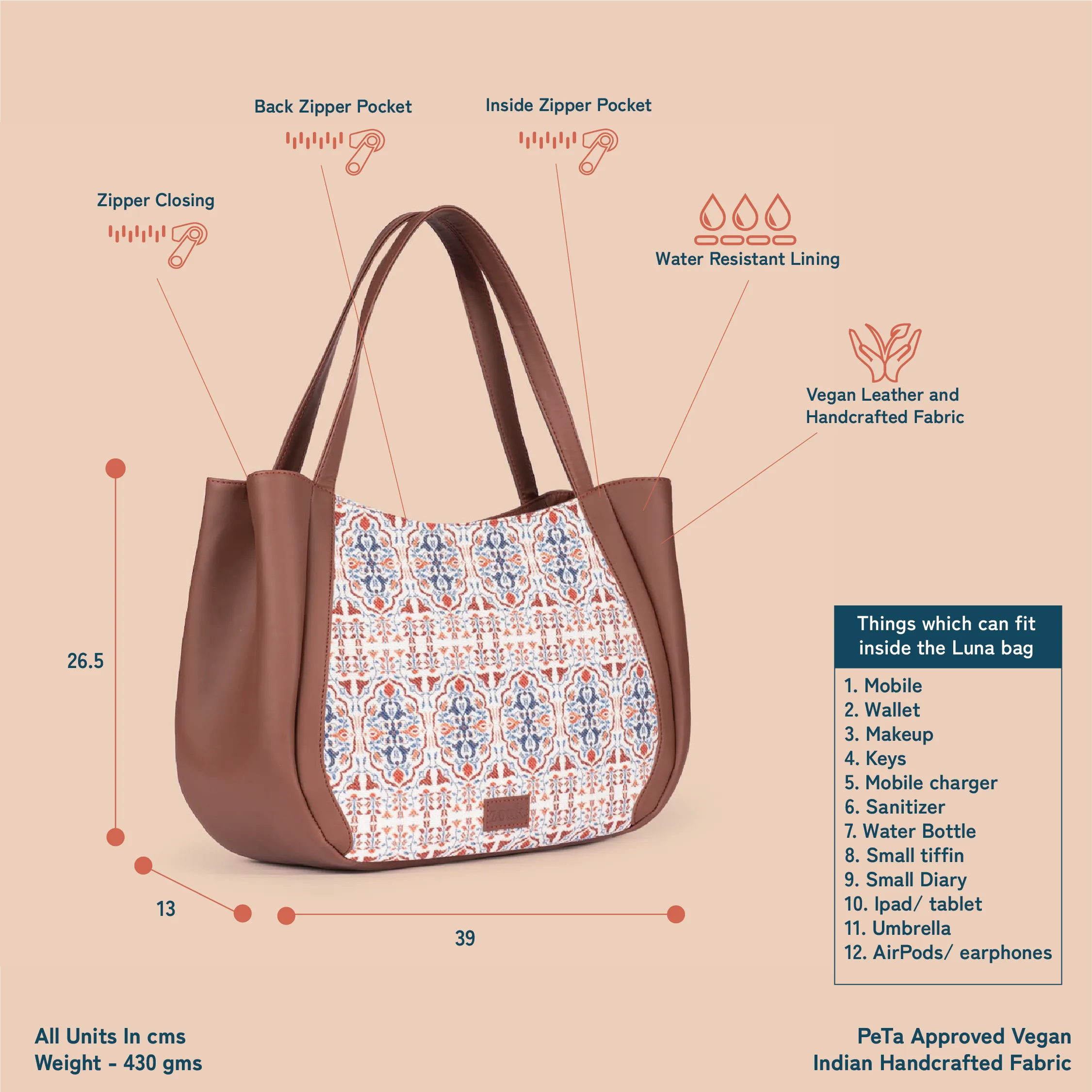 Agra Floral Luna Handbag