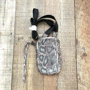 Amiee Kestenberg Snakeskin Stadium Leather Crossbody Bag