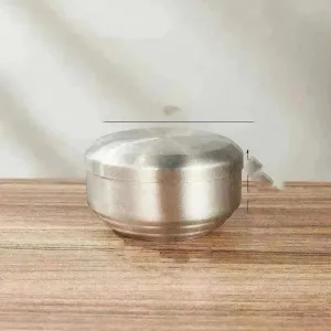 An Adorable Stainless Steel with Golden Tape Tureen Bowl