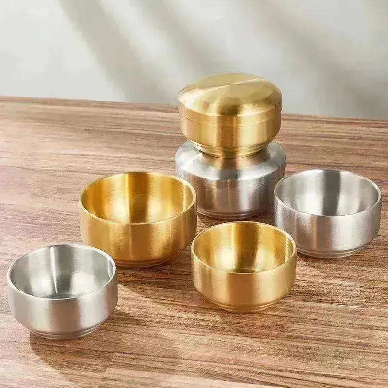 An Adorable Stainless Steel with Golden Tape Tureen Bowl
