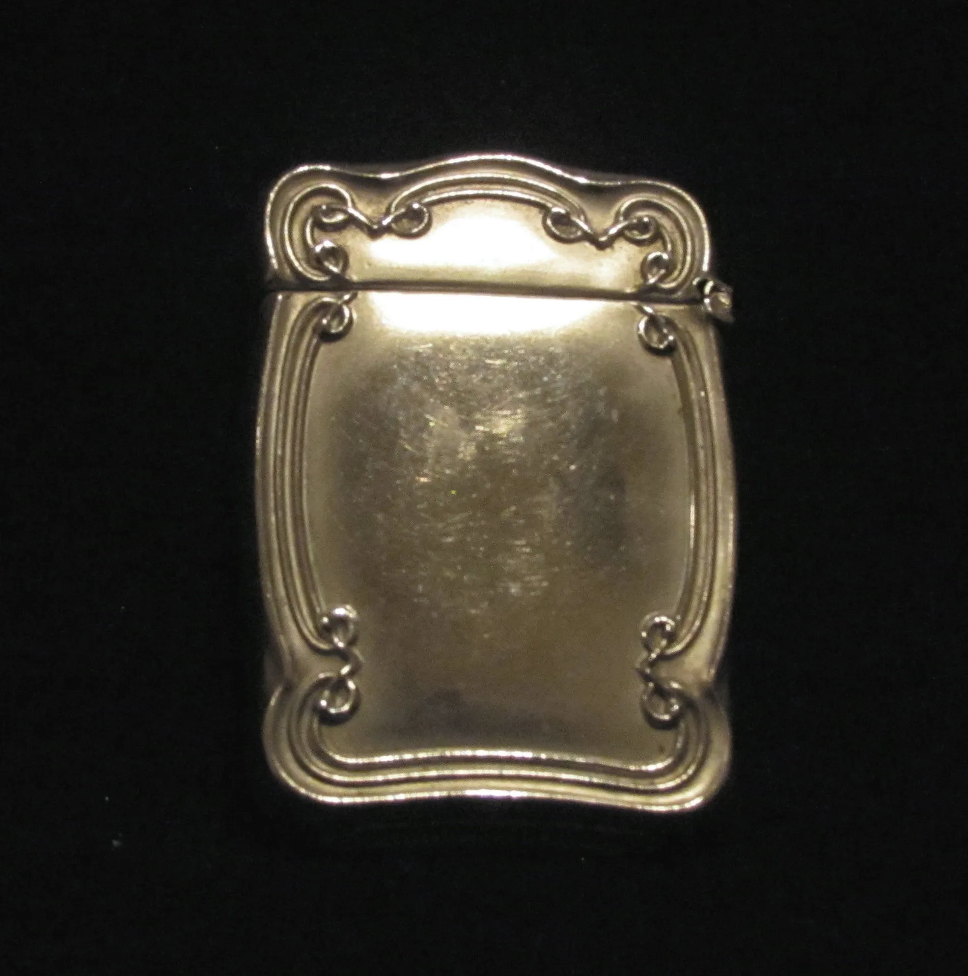 Art Nouveau Silveroin Match Safe Circa 1895 to 1915 Match Holder Vesta Case Made In England