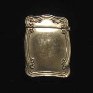Art Nouveau Silveroin Match Safe Circa 1895 to 1915 Match Holder Vesta Case Made In England