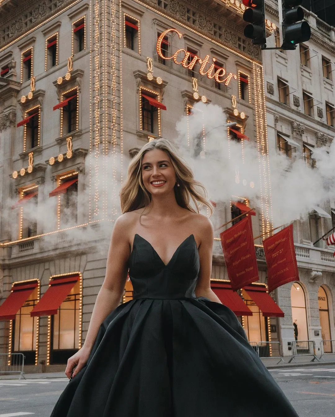 Audrey Black Stylish Evening Dress