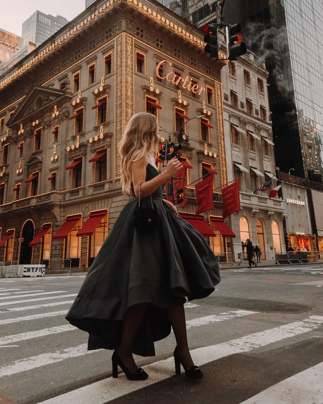 Audrey Black Stylish Evening Dress