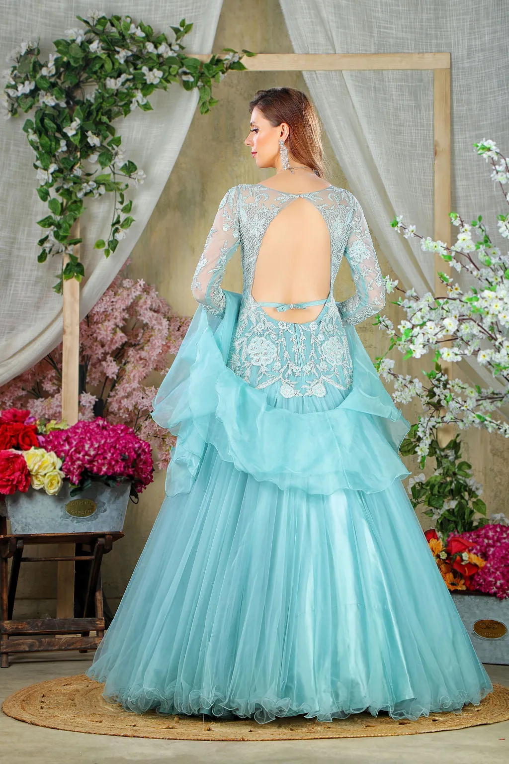 Baby Blue stylish Gown