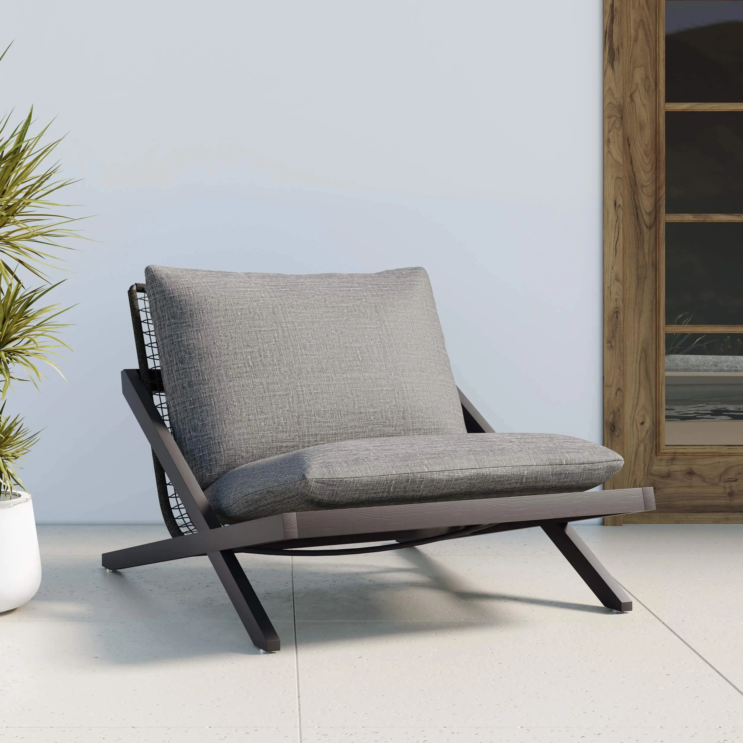 Bari Lounge Chair,  Charcoal Gracebay Grey