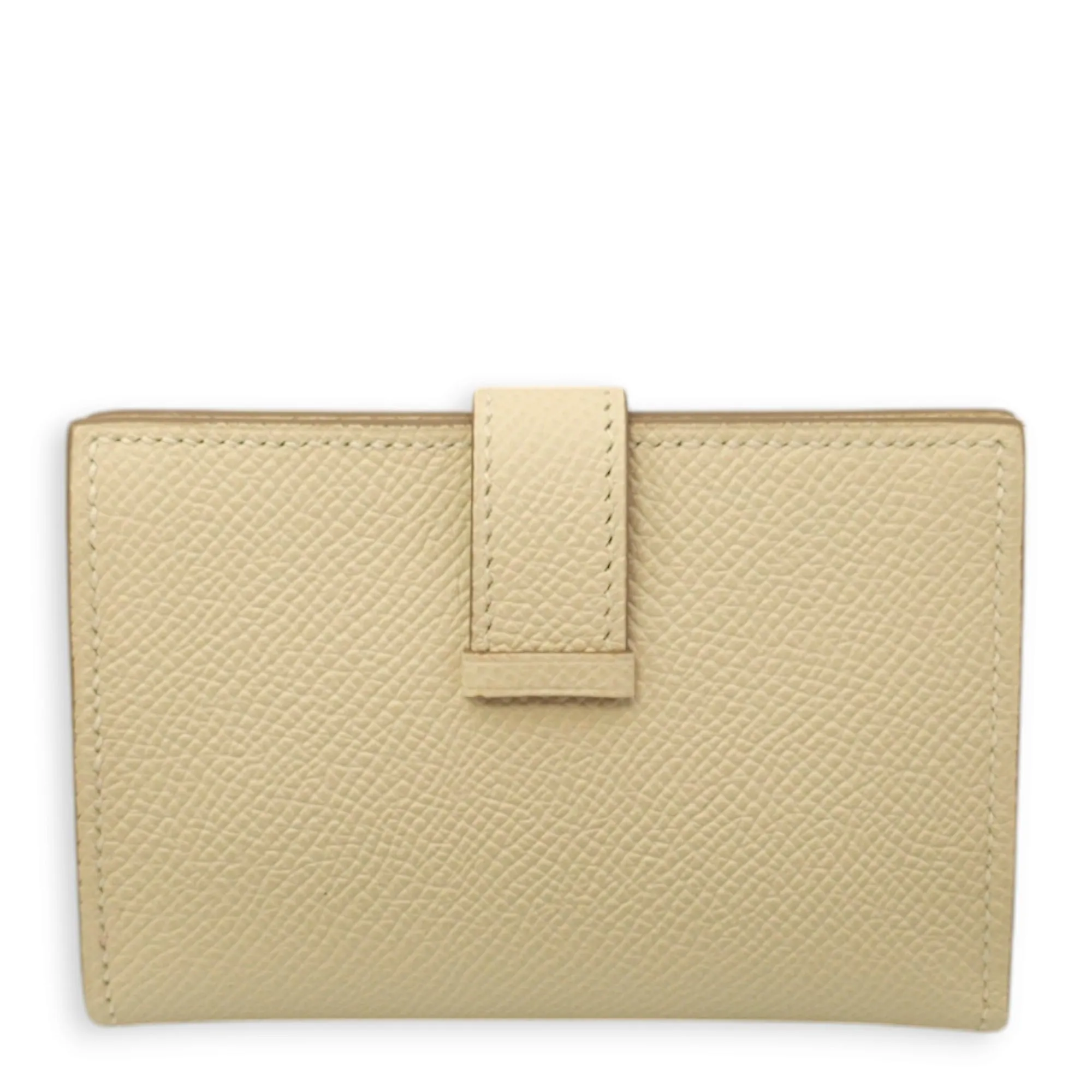 Bearn Mini Craie Wallet in Epsom, Gold hardware