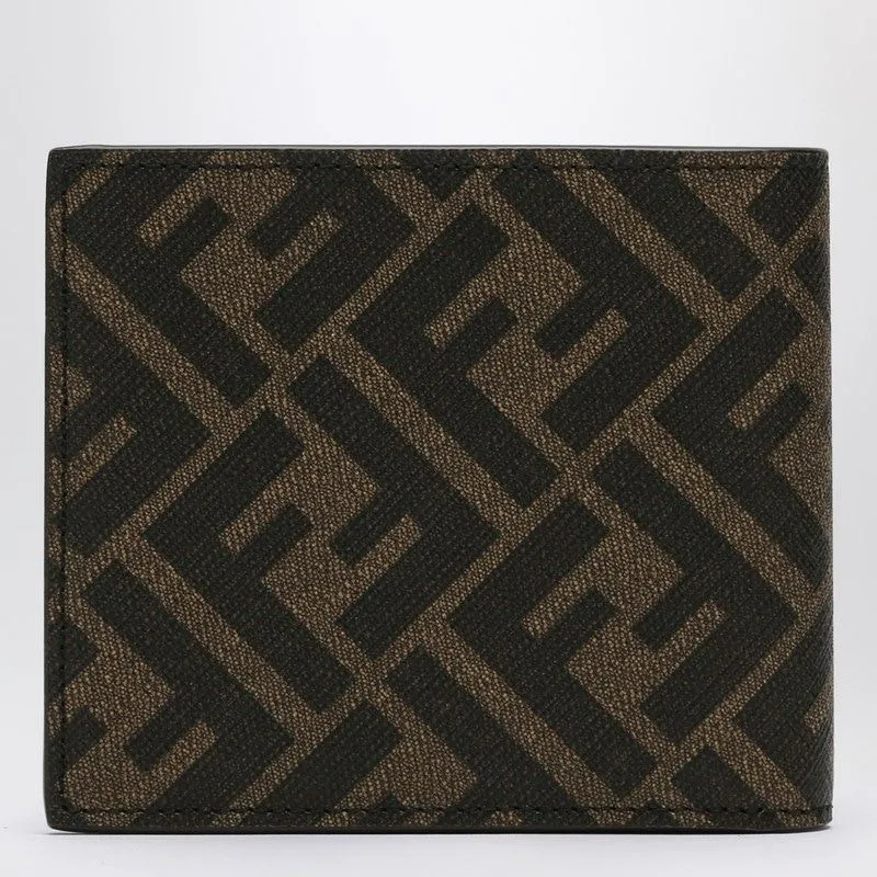 BI-FOLD DIAGONAL FF CANVAS WALLET BROWN