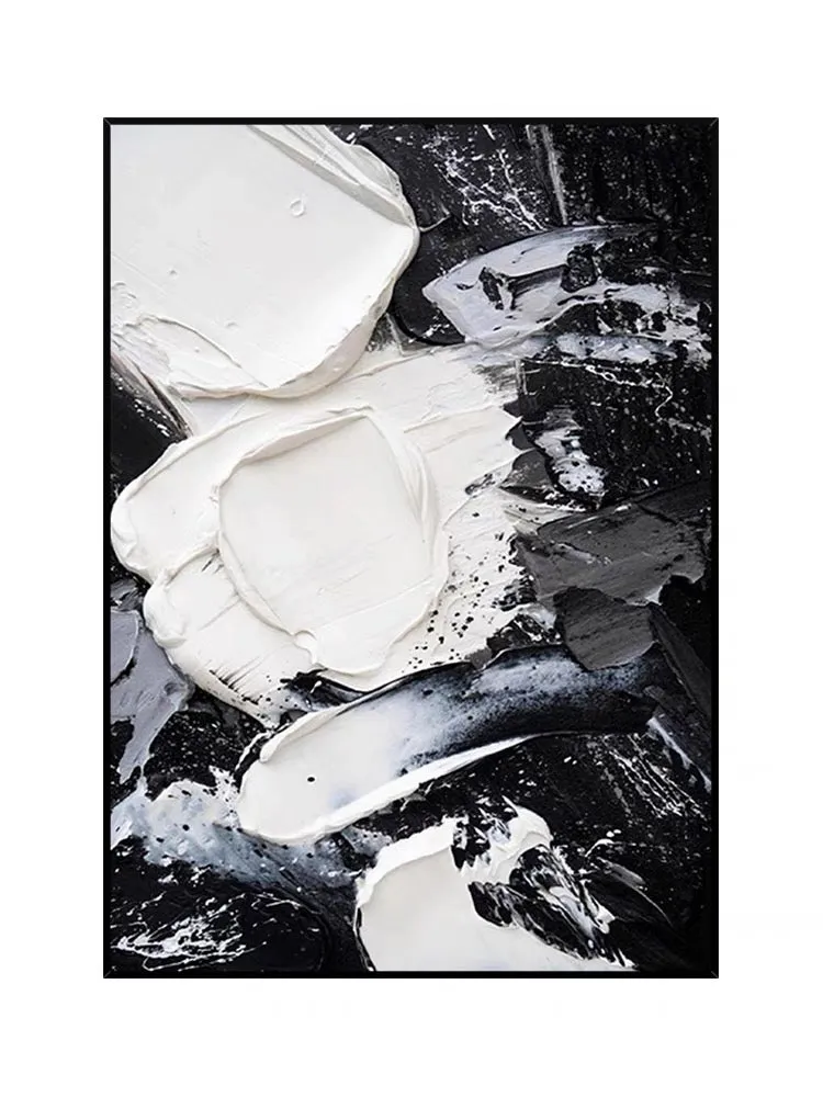 Black and White Thick Textured Oil Painting