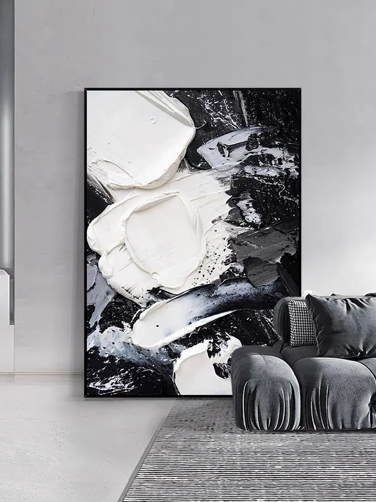 Black and White Thick Textured Oil Painting