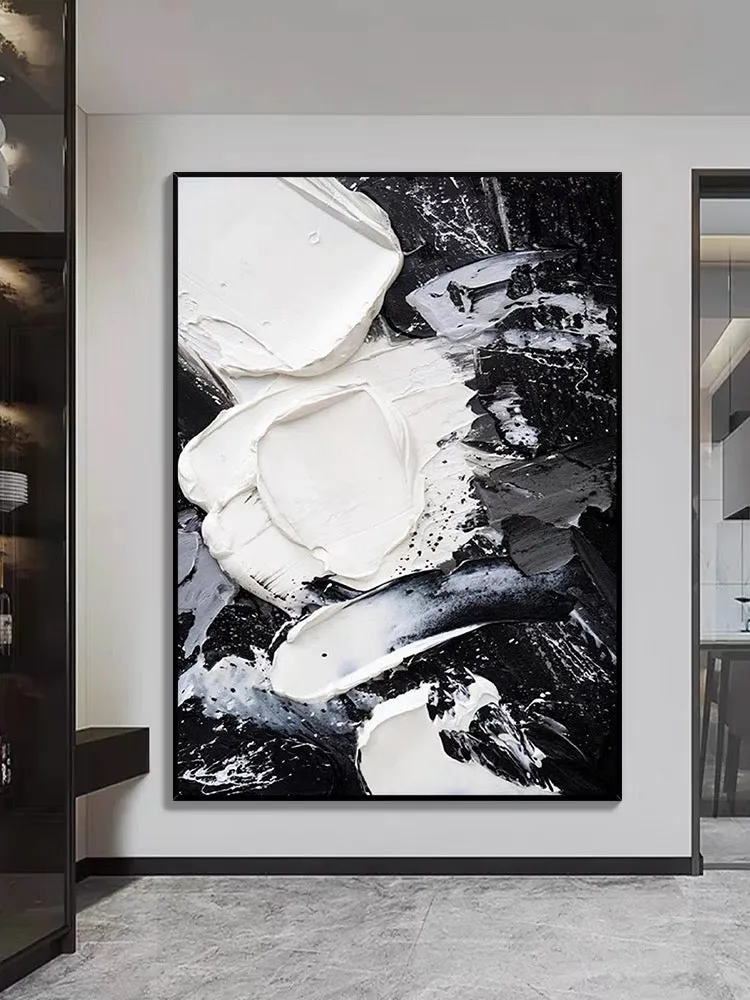 Black and White Thick Textured Oil Painting