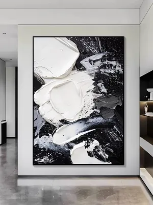 Black and White Thick Textured Oil Painting