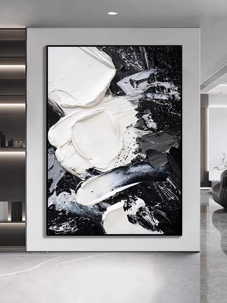 Black and White Thick Textured Oil Painting
