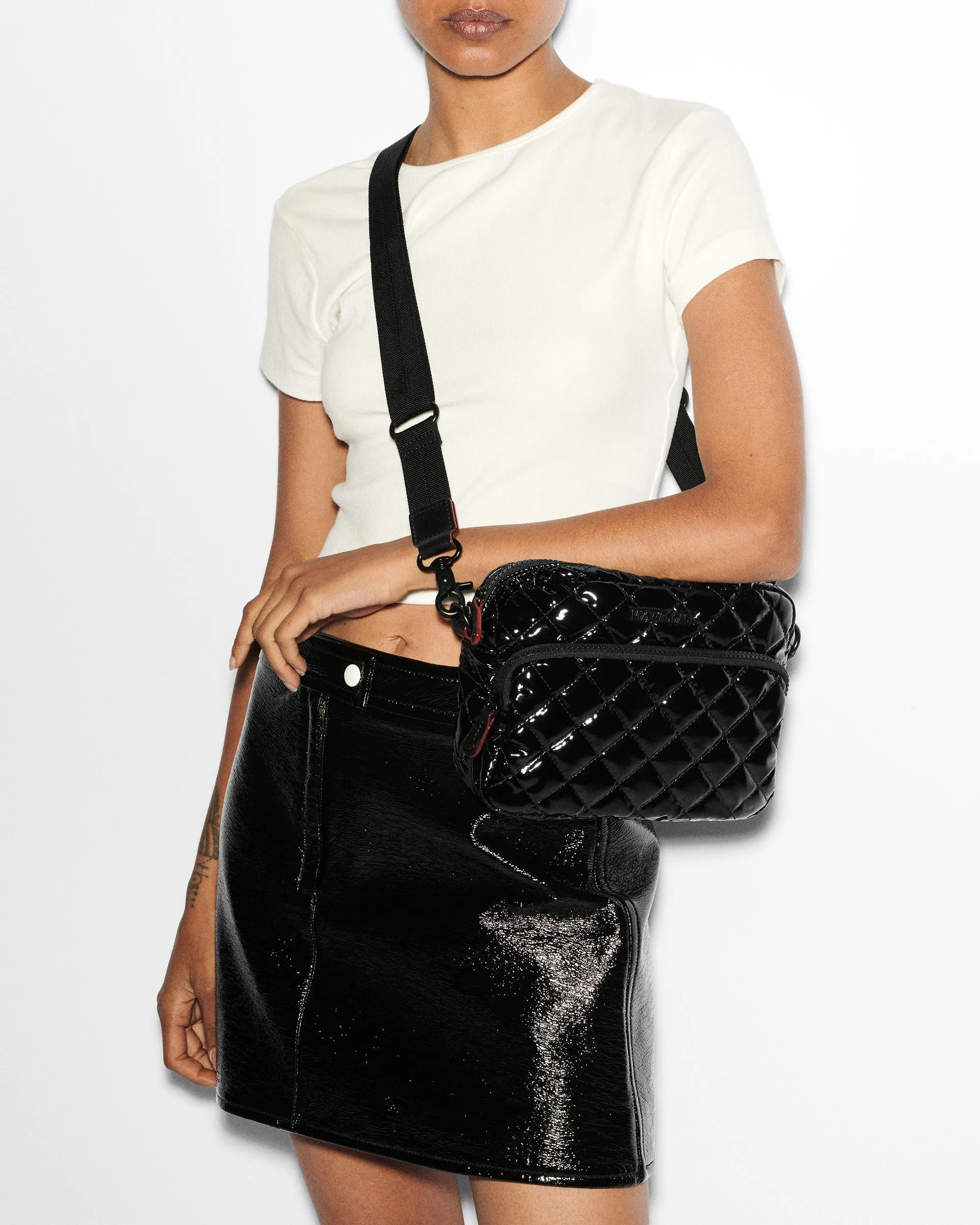 Black Lacquer Small Metro Camera Bag