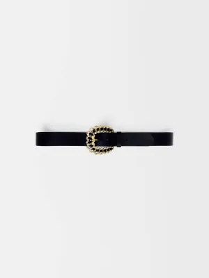 BLACK LEATHER BELT