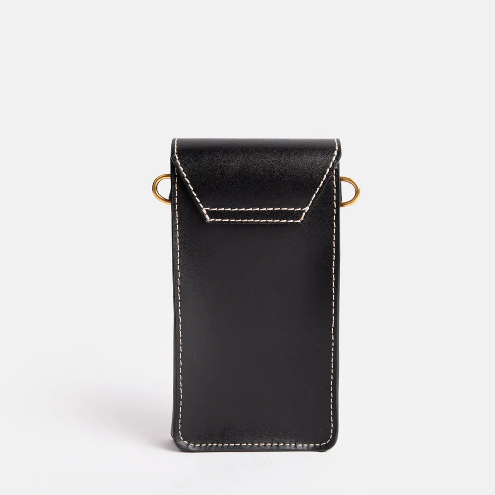 Black Leather Corallo Phone Bag