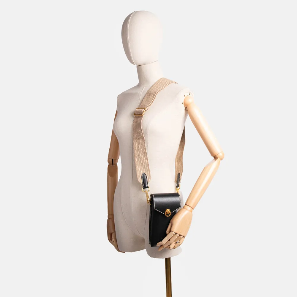 Black Leather Corallo Phone Bag