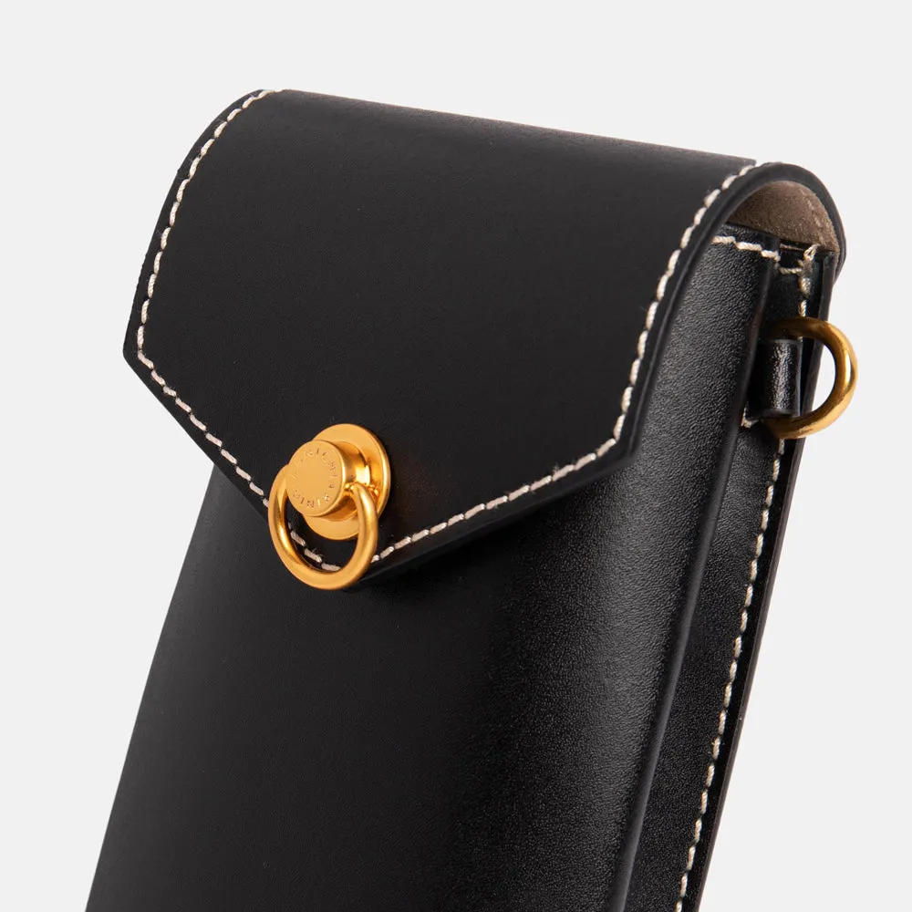 Black Leather Corallo Phone Bag