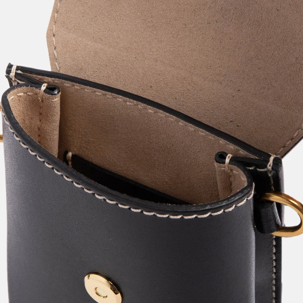 Black Leather Corallo Phone Bag